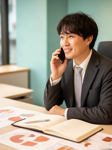 長崎の相談担当者が電話で顧客と話す様子