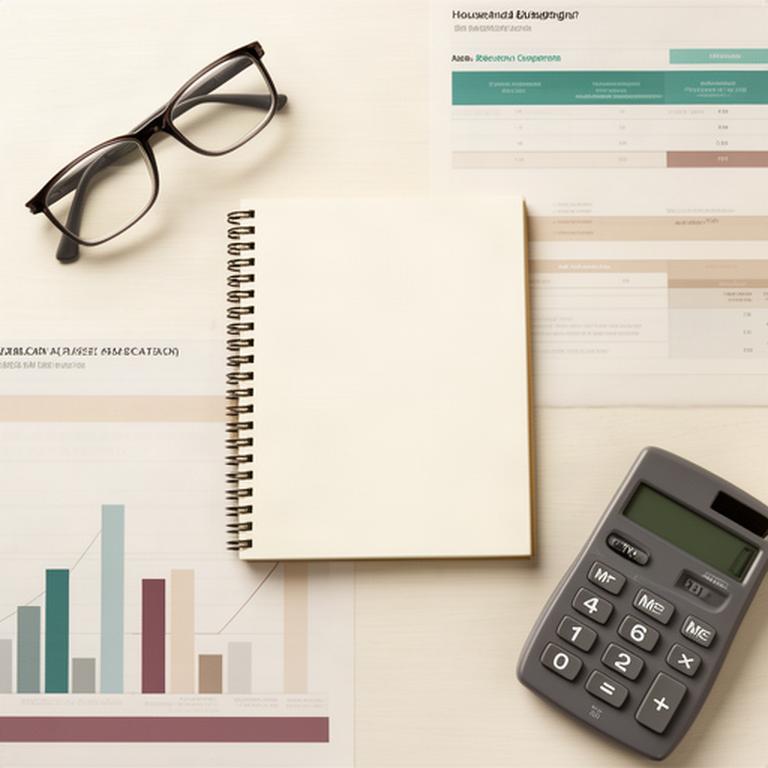 退職後の生活費と資産配分を整理したノートを囲む眼鏡と電卓