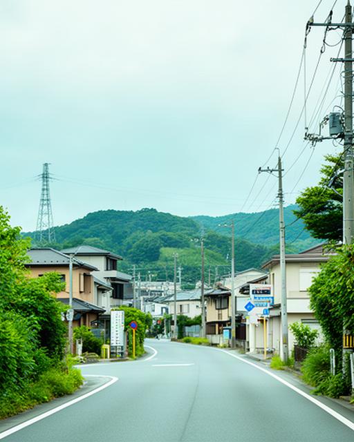 長崎市氷見バイパス周辺の道路と緑のある街並み